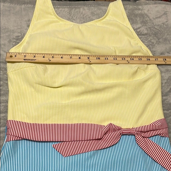 NWOT Lands End Seersucker One-Piece Swimsuit Sz 16 L - Picture 8 of 12